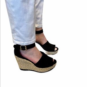 Black Wedge Sandal